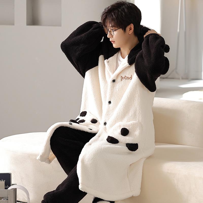 パジャマ メンズ 男性用 綿100% キルティング 三重構造 フランネル素材 チェック柄 厚手 暖か 保温 Vネック 長袖 長ズボン ルームウェア 部屋着 リラックスウェア カジュアル 秋冬