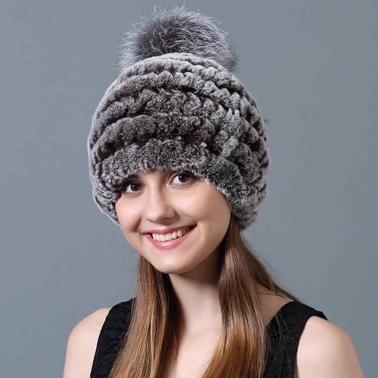 帽子 レディース 秋冬 防寒 ラビットファー ニット ファーハット 耳当て 韓国風 トレンド カジュアル ..