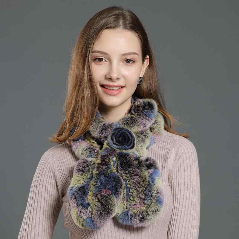 マフラー レディース 秋冬 防寒 あったか 上質 毛皮 レッキスラビットファー ふわふわ ボリューム感 韓国風 アウトドア お出かけ 普段使い 無地 ロング丈 保温性(x2)