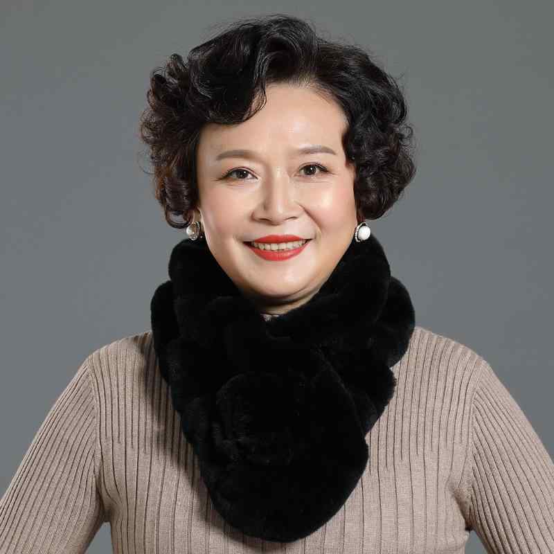 マフラー レディース ストール 女性 婦人 ミセス レッキスラビットファー 冬 秋冬 保温 防寒 あったか 暖かい ふわふわ 柔らか 高級感 ダブルフリル ローズモチーフ エレガント 上品(x2)