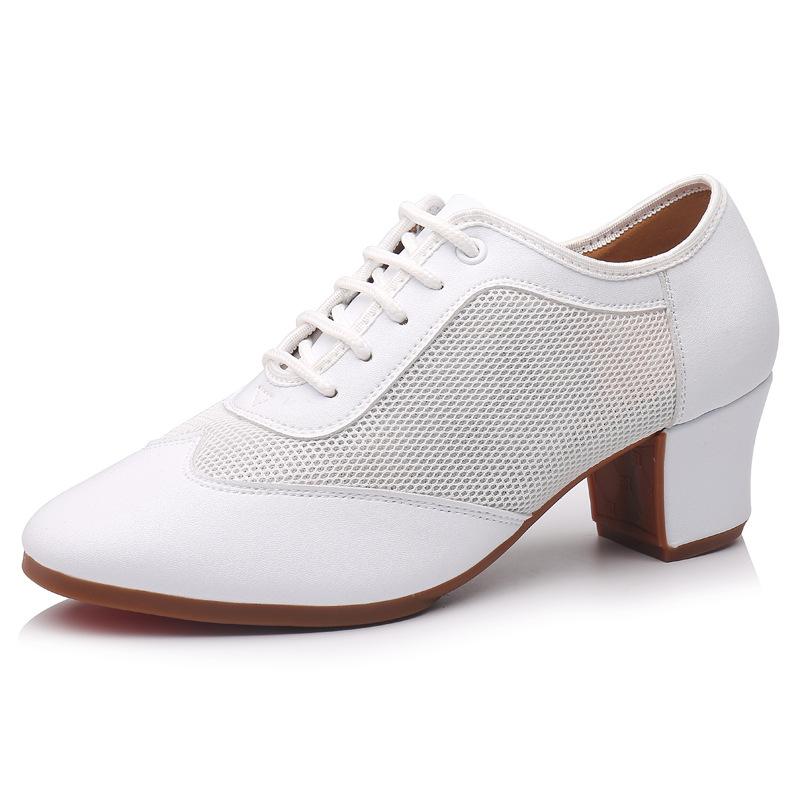 ダンスシューズ レディース 女性用 大人用 社交ダンス モダン 春夏 レッスン 練習用 安定感ある太めミ..