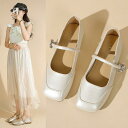 パンプス レディース シルバー メリージェーンシューズ スクエアトゥ フレンチアンクルストラップ 太ヒール エレガント フェミニン 浅口 ローヒール フラットシ...