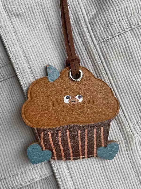 バッグチャーム レディース LVサックソミュールBB対応 牛革 本革 レザー カップケーキモチーフ タコモ..