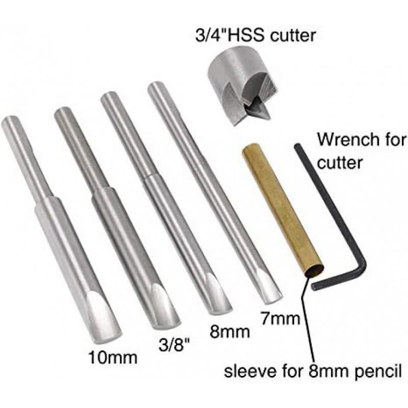 木工工具 7点セット ウッドペン製作 ペン軸加工 フライス リーマー 面取りカッター ツールキット 高炭素鋼製 耐久性 DIY クラフト ホビー用 高精度
