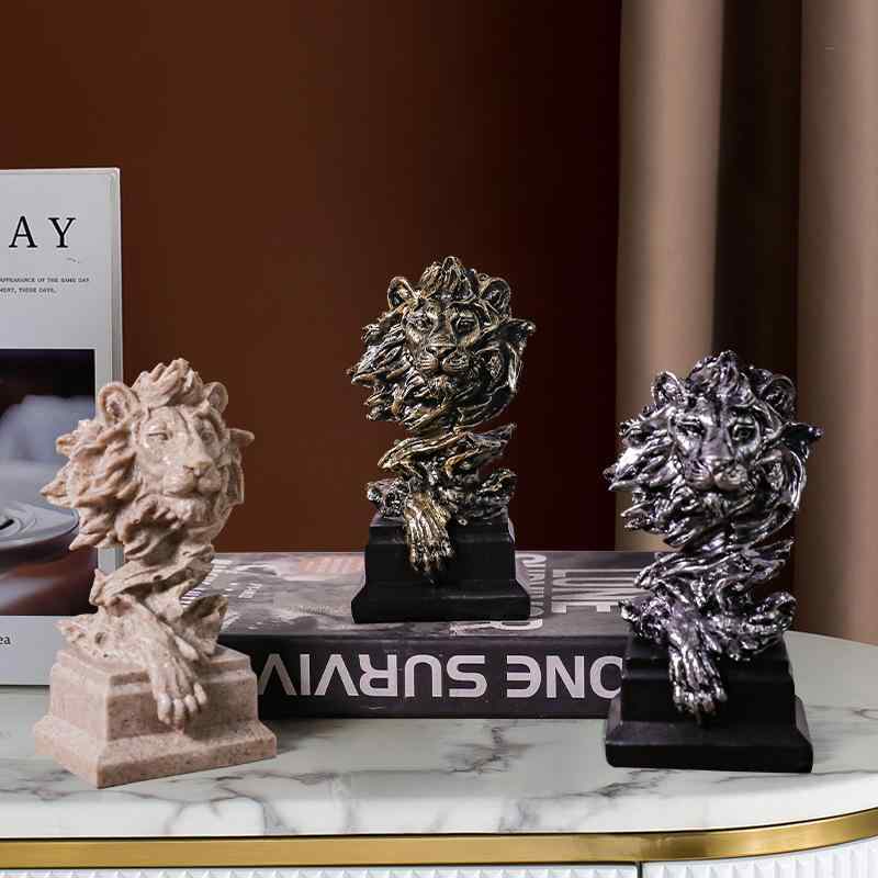 ライオン 置物 ミニ ヨーロッパ風 モダン おしゃれ レジン製 オブジェ リビング 書斎 オフィス 卓上 ワ..