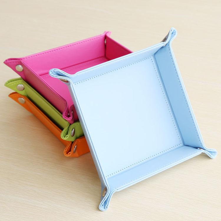 小物入れ モダン シンプル レザー PUレザー コイントレイ キートレイ 卓上 デスク 玄関 リビング 寝室 ..