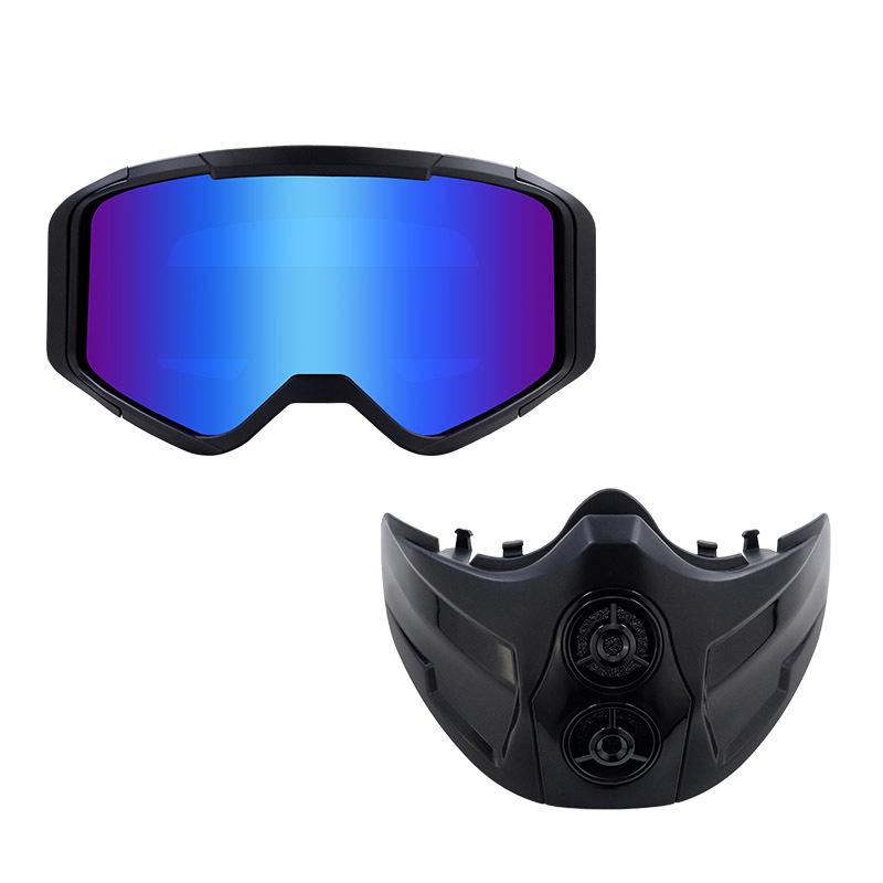 ゴーグル 男女兼用 着脱式 2WAY フェイスマスク オフロードバイク スポーツ アウトドア 防塵 防風 レー..