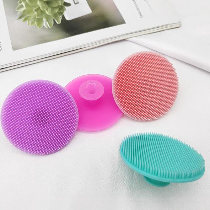 洗顔ブラシ シリコン製 丸型 フェイシャルブラシ 毛穴ケア 角質ケア 低刺激 ソフト 肌に優しい クレンジング 美肌ツール ピンク ブルー