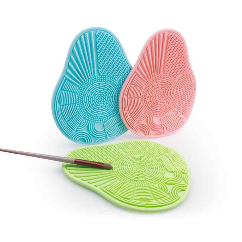 メイクブラシクリーナー アボカド型 シリコン製 化粧筆洗浄マット かわいい メイク道具お手入れ用 パッド グリーン ブルー ピンク コンパクト 便利