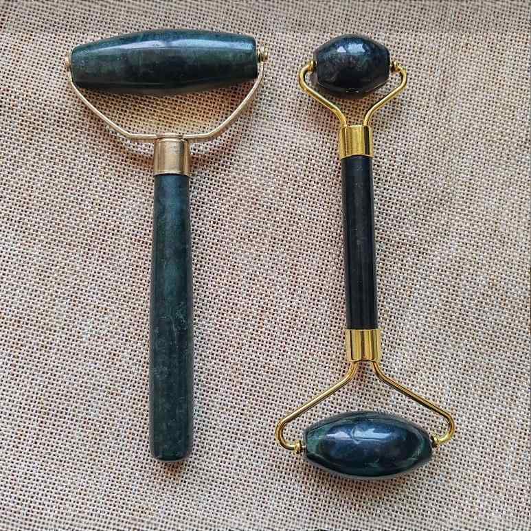 楽天花りぼんローラー 天然石 墨玉 美顔 マッサージ スティック 目元 アイ リフトアップ たるみ改善 むくみ解消 血行促進 スキンケア セルフケア エイジングケア