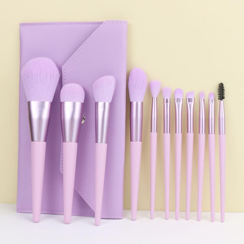 メイクブラシ 11本セット スイートポテトカラー 収納ケース付き 初心者 ビギナー向け ナイロン毛 木製..