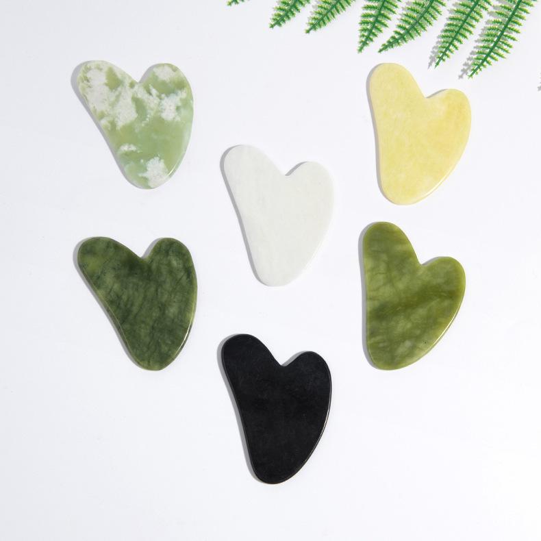 グアシャプレート 天然翡翠 玉石 水牛の角 カッサ マッサージャー 全身 フェイスライン 美容 美顔 ケア..