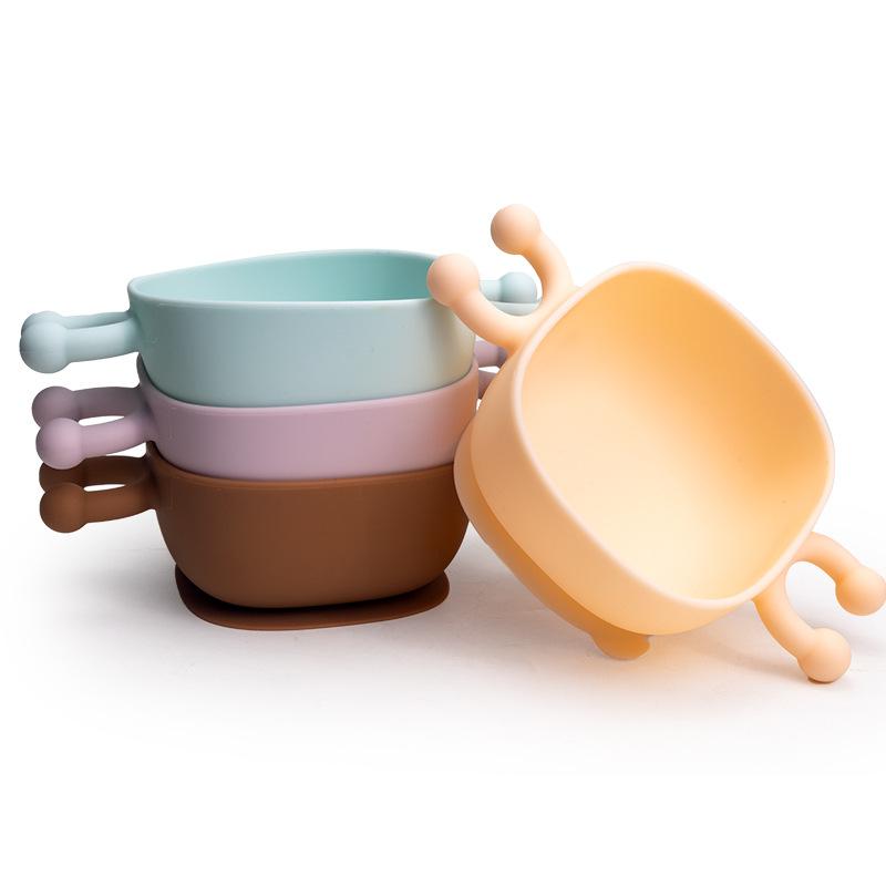 ベビーボウル キッズ 子供用 シリコン マカロンカラー パステル 耐熱 割れない 滑り止め 離乳食 おやつ..