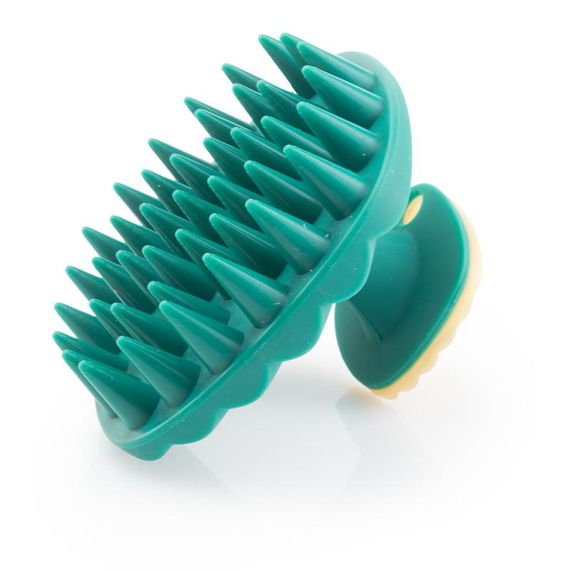 シャンプーブラシ 男女兼用 肌に優しいシリコン製 シェル型 グリップ付き 頭皮マッサージ ディープクレ..