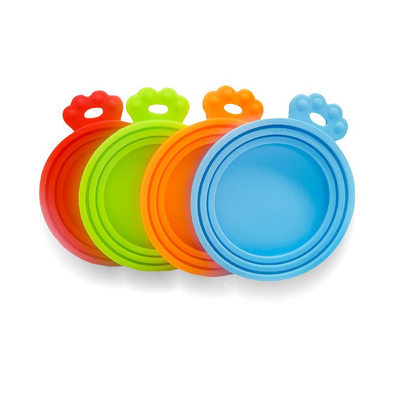 ペット用品 食器 猫 犬用 シリコン 缶詰蓋 密閉 保存 食事用 フタ カバー 鮮度キープ 多サイズ対応 3in..