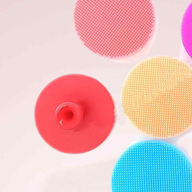 洗顔ブラシ フェイス用 食品グレード 肌に優しい シリコン製 丸型 手動 マッサージ メイク落とし クレンジングブラシ ピンク ブルー スキンカラー 美容ツール