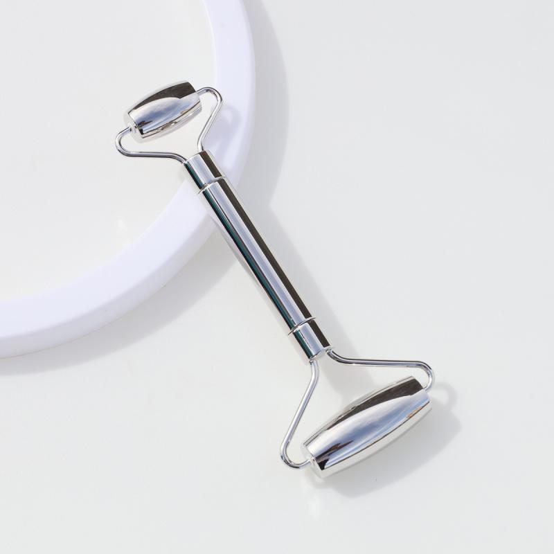 美顔ローラー マッサージ器 フェイスケア リフトアップ 小顔 引き締め 美容ツール 金属製 手動式 ダブルヘッド ストレートタイプ(x3)