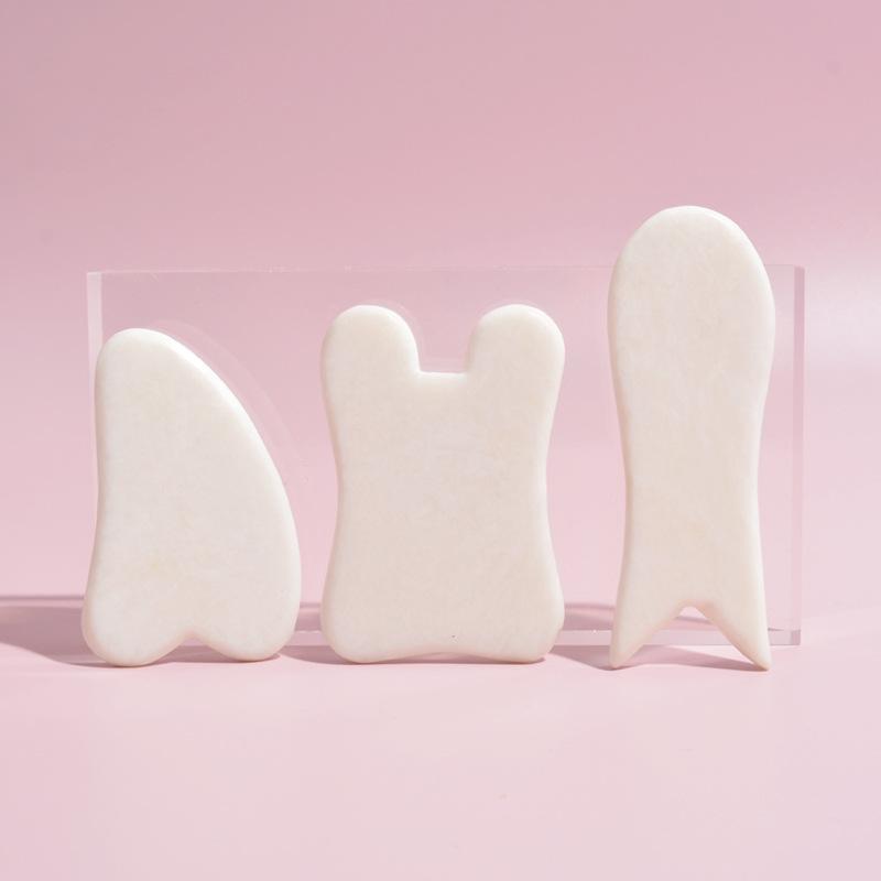 かっさ板 岫玉 翡翠 天然石 ローズクォーツ フェイスマッサージ 美顔 スキンケア リンパケア 血行促進 小顔 リフトアップ むくみ解消 ハート型 牛角型 魚型...