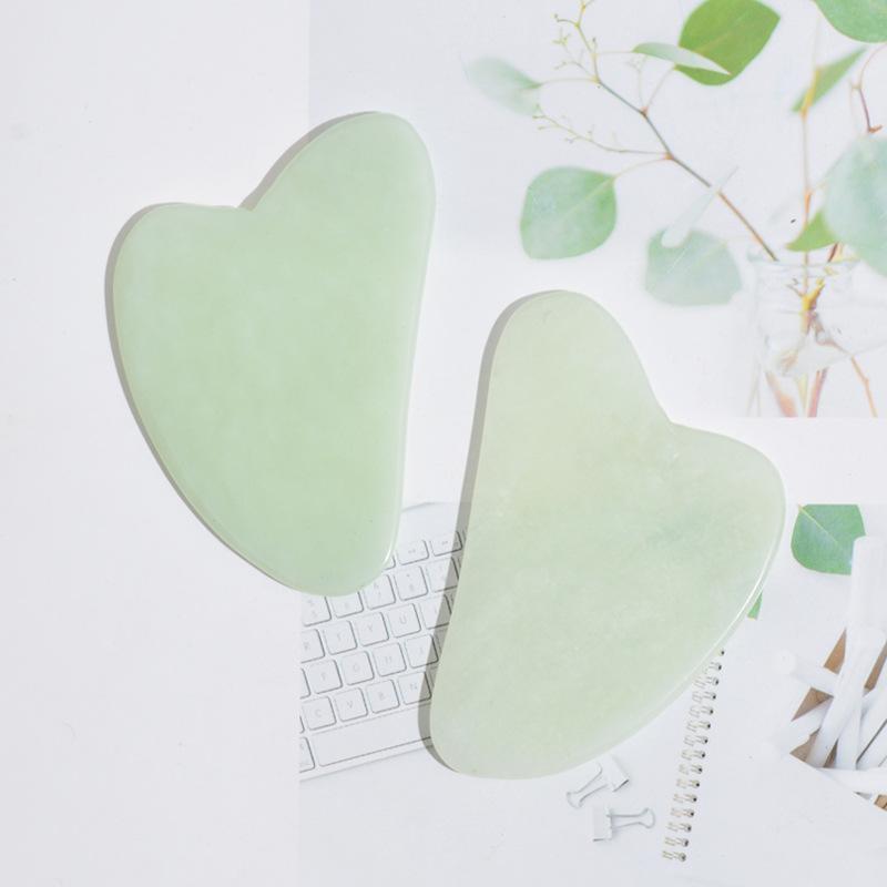 かっさプレート ハート型 艶やか 天然玉石 マッサージボード フェイス ボディ 美顔 スキンケア 小顔ケ..