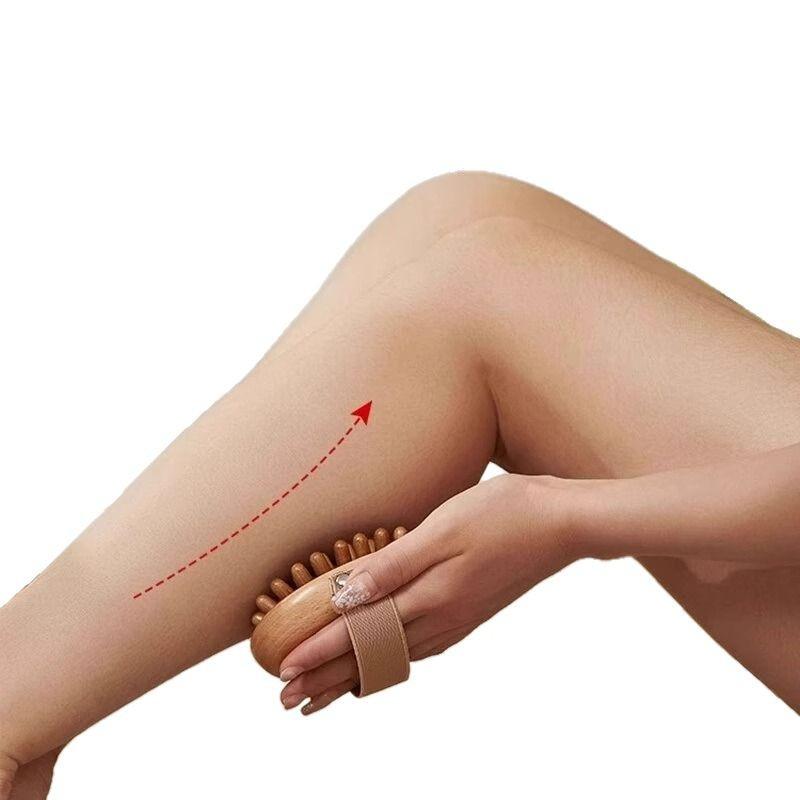 マッサージブラシ 全身用 ブナ材 経絡かっさ 腹部 脚用 ボディケア 帯脈ケア 肝胆ケア セルフマッサー..