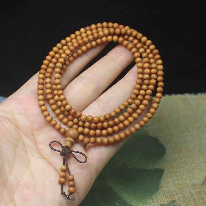 数珠 男女兼用 ユニセックス 緑檀 バービーサンダルウッド 沈貴宝 黒檀 天然木製 4mm珠 細身 多連 ブレスレット 腕輪 念珠 お守り 開運 厄除け 魔除け アジアン エスニック