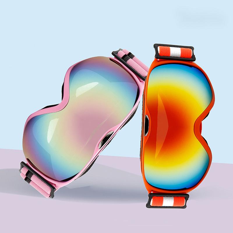 スキーゴーグル キッズ ミラーレンズ 防曇 UVカット メガネ対応 軽量 登山 スノーボード アウトドア 防..