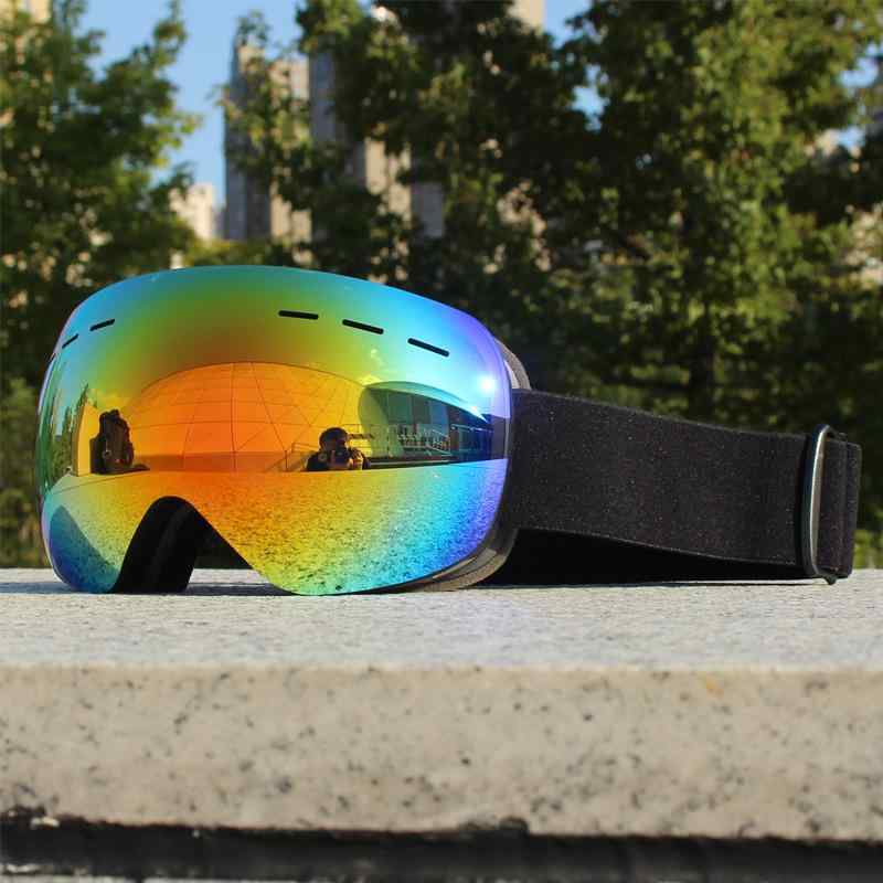 スキー スノーボード ゴーグル 男女兼用 大人用 TPUフレーム 球面レンズ ダブルレンズ 曇り止め UVカット 防風 耐衝撃 視界クリア メガネ対応 ウィンタースポーツ