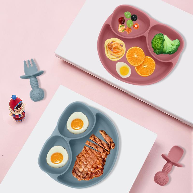 ベビー食器 シリコン 吸盤付き プレート フォーク スプーン カトラリー セット 赤ちゃん用 離乳食 お食..