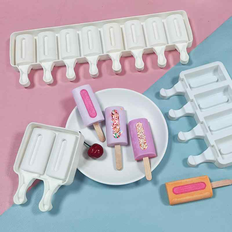 製氷皿 DIY 手作り アイスキャンディ アイスバー アイスクリーム 氷 ゼリー シリコン型 製氷モールド 夏 おやつ ドリンク ホームパーティ 繰り返し使える 簡単 取り出しやすい(x2)