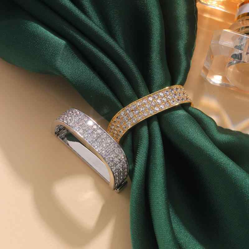 アクセサリー 男性用 スカーフリング ネクタイピン 開口式 ジルコニア マイクロパヴェ 多機能 U字型 電..