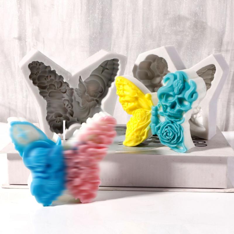 シリコンモールド 蝶 バタフライ 不規則形 アロマキャンドル 石膏 ケーキ チョコレート レジン DIY ハンドメイド 手作り インテリア 雑貨 製菓 型 ソフト 柔軟