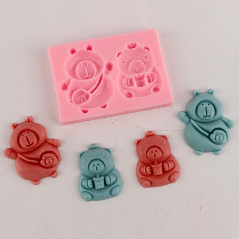 シリコンモールド カピバラ クマ 動物 キャラクター フォンダンケーキ チョコレート 製菓 レジン キー..