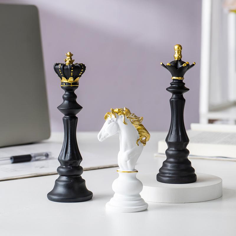 置物 チェス駒 クイーン キング ナイト 樹脂製 ミニチュア 卓上 インテリア オブジェ モダン おしゃれ ..