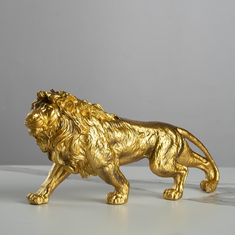 置物 アメリカン 雄ライオン アニマル 樹脂製 オブジェ インテリア リビング 書斎 デスク 卓上 オフィ..