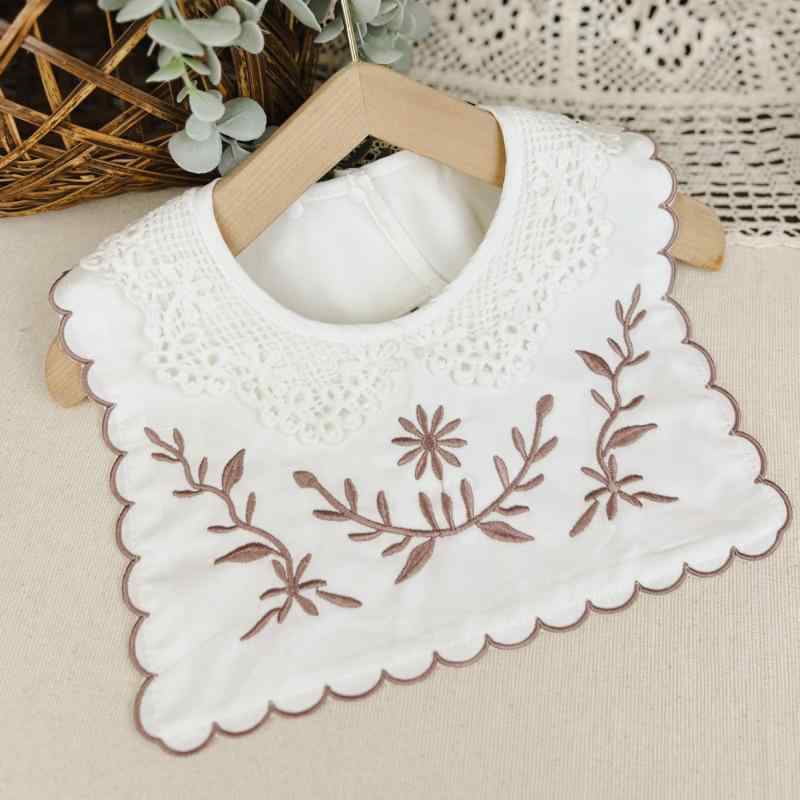 付け襟 女の子 女児 キッズ ベビー つけえり フェイクカラー 韓国風 花柄刺繍 おしゃれ かわいい 綿 コ..