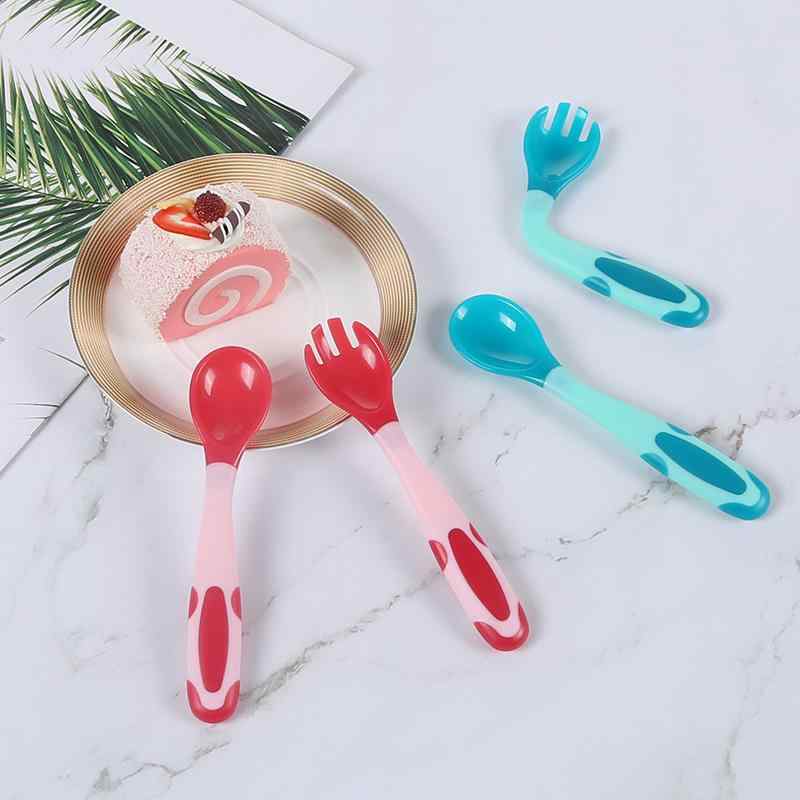 ベビー食器 子供用 スプーン フォーク 温度感知機能付き 自由に曲がる フレキシブル 離乳食 トレーニン..