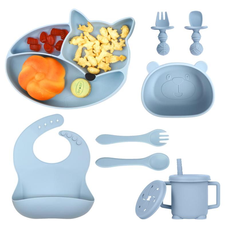 ベビー食器 キッズ 食事セット シリコン 吸盤付き 吸着 プレート ボウル 離乳食 自分で食べる トレーニ..