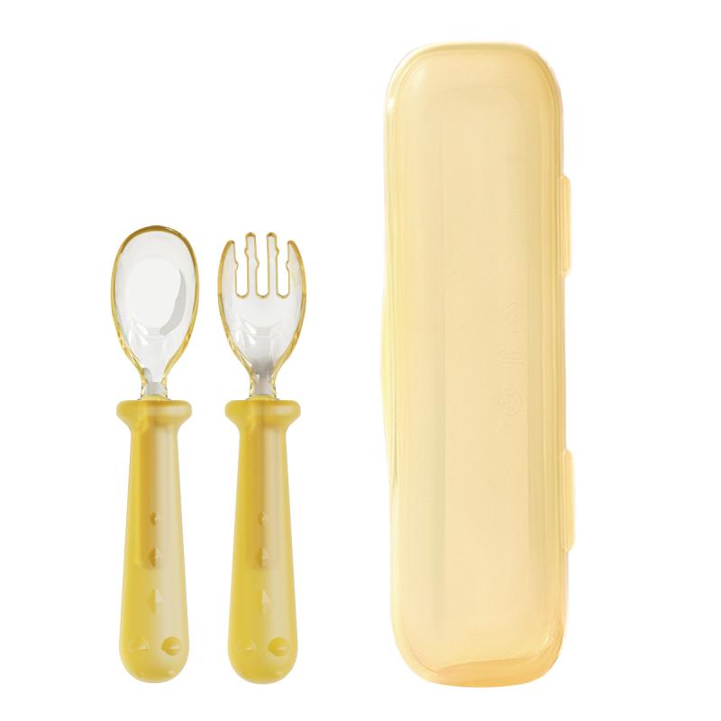 ベビー食器 ベビー 子供 元宝型 スプーン フォーク 離乳食 トレーニング カトラリーセット PPSU シリコ..
