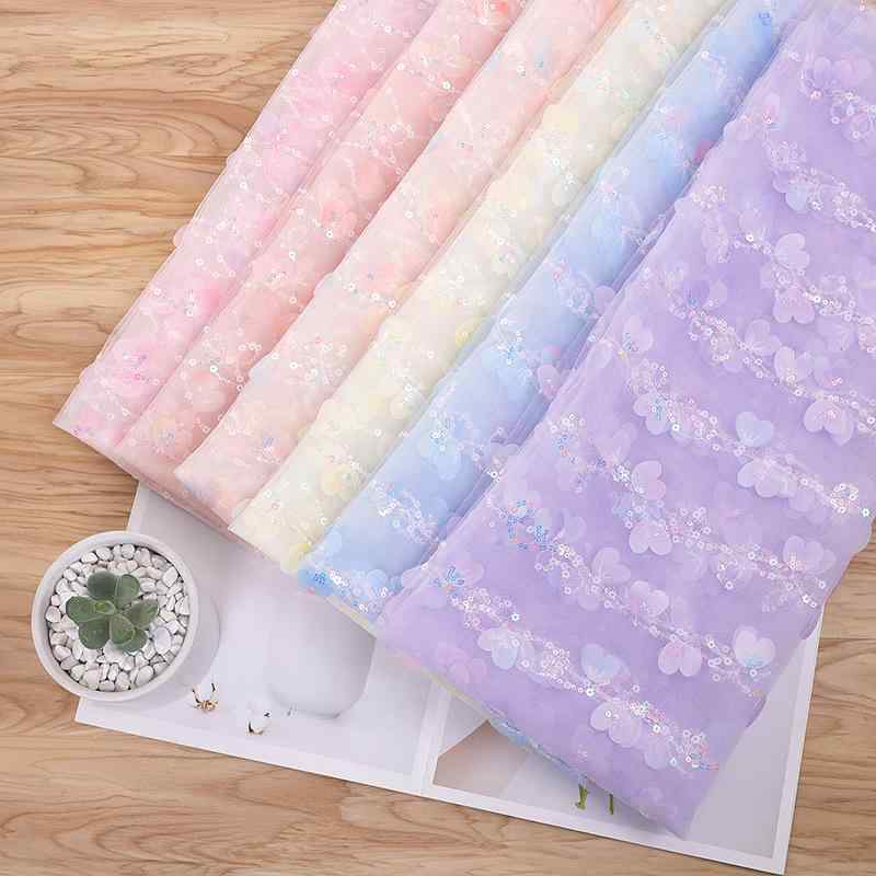 ワッペン キッズ 子供 メッシュ スパンコール刺繍 カラフル ハート 約2.5cm アップリケ ポリエステル製..