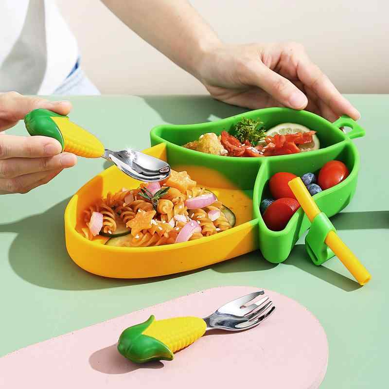 ベビー食器 キッズ コーン型 シリコーン製 吸盤付き 倒れにくい 仕切り 一体型 離乳食 プレート 食事セ..