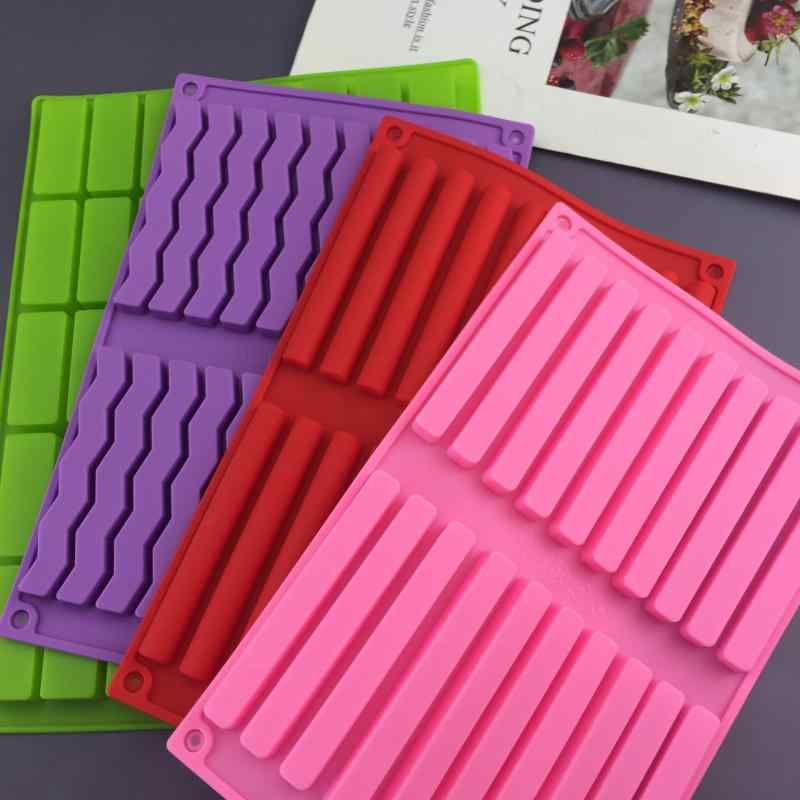 シリコンモールド ケーキ 石鹸 レジン チョコレート ビスケット キャンディ 製菓用 多連 円柱 波型 ツイスト V字 四角 スティック デコレーション ハンドメイド