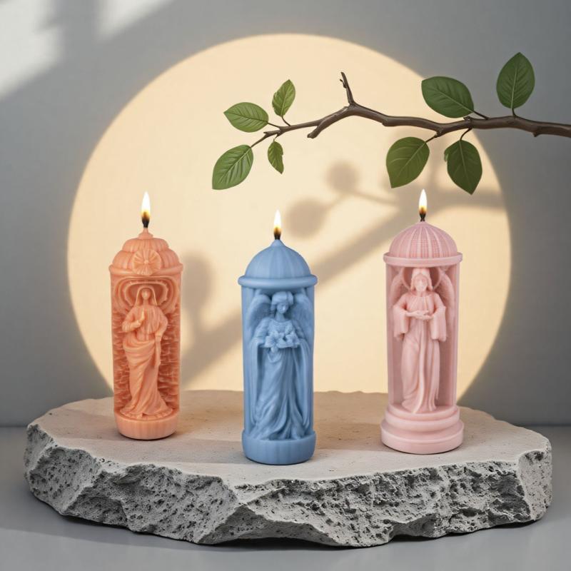 モールド レディース アロマキャンドル シリコン型 DIY フレンチ アロマストーン ルネサンス 天使 不規..