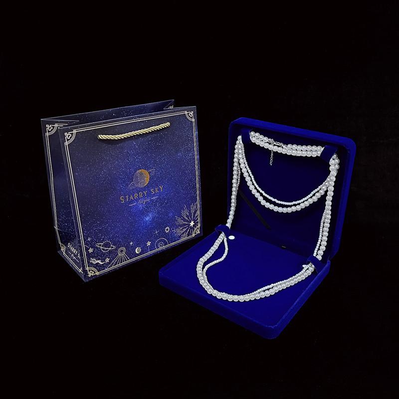 ジュエリーボックス 高級感 ベロア生地 ベルベット バロック調 ロングネックレス パールネックレス セ..