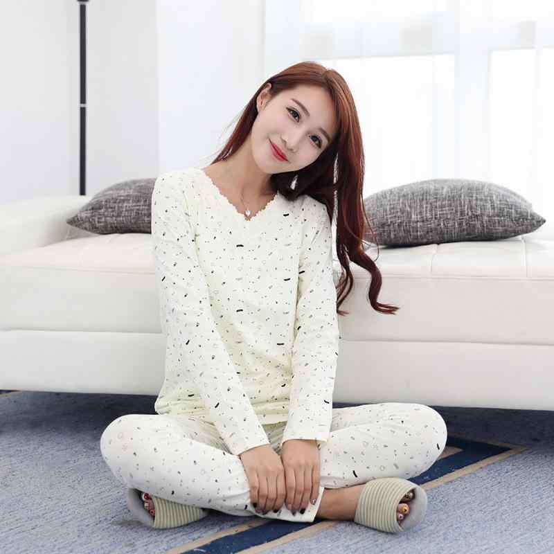 肌着 マタニティ レディース 妊婦 産前産後 綿100% 純綿 快適 優しい肌触り 通気性 吸湿性 長袖 ゆったり 大きいサイズ 調節可能 春秋 ルームウェア パジャマ 上下セット