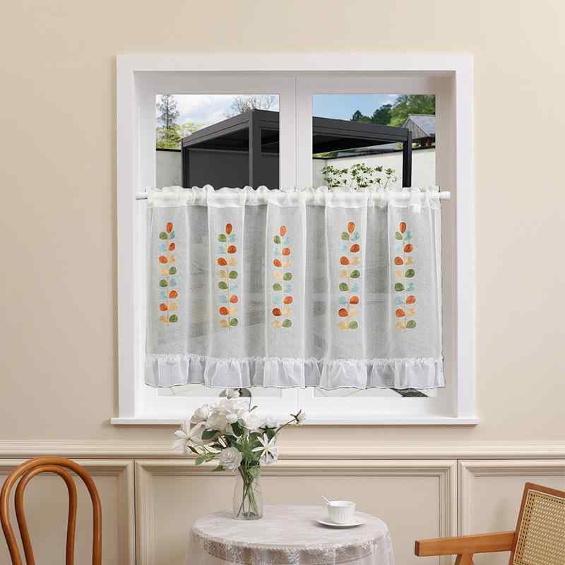 カーテン アメリカンカントリー ショート丈 ハーフ丈 バルーンシェード 昇降式 レース ローマンシェー..