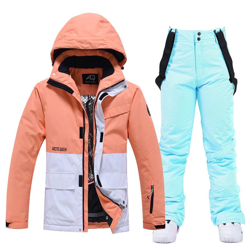 スキー スノーボードウェア 男女兼用 カップル 上下セット 冬 防風 撥水 保温 防寒 スキー スノボ ウィ..