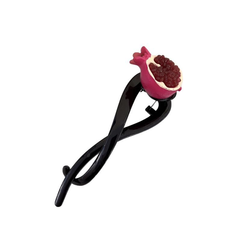 ヘアクリップ レディース フルーツ柄 高級感 夏 シニヨン まとめ髪 アップヘア ツイストクリップ 樹脂..