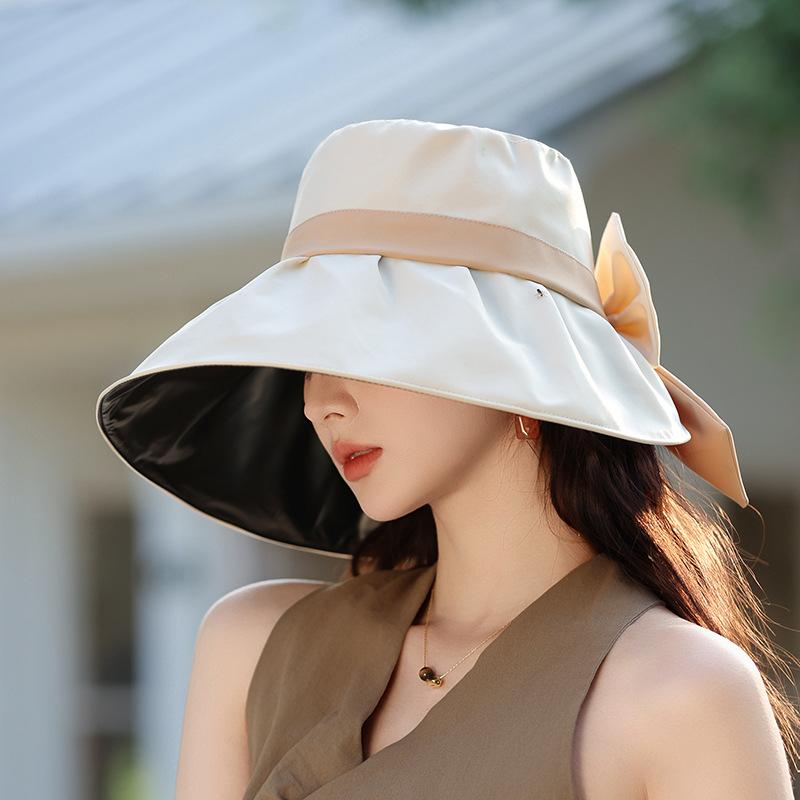 帽子 レディース バケットハット つば広 UVカット 日焼け防止 春夏 通気性 アウトドア レジャー 旅行 日よけ カジュアル ポリエステル(x2)