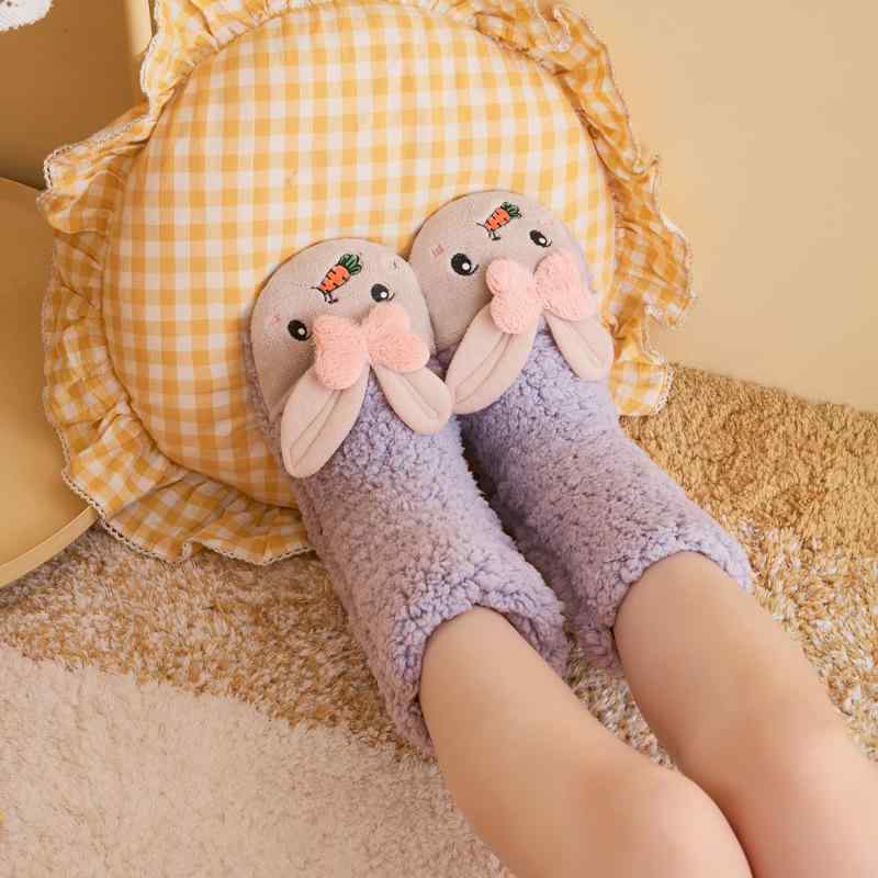 ルームソックス レディース シープボア 極厚 もこもこ あったか クルー丈 ポリエステル 混紡 キャラク..