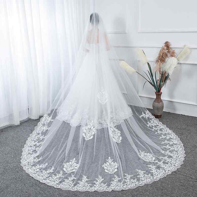 ウェディングベール レディース ロングトレーン ブライダル 結婚式 披露宴 ウェディングフォト 前撮り ..